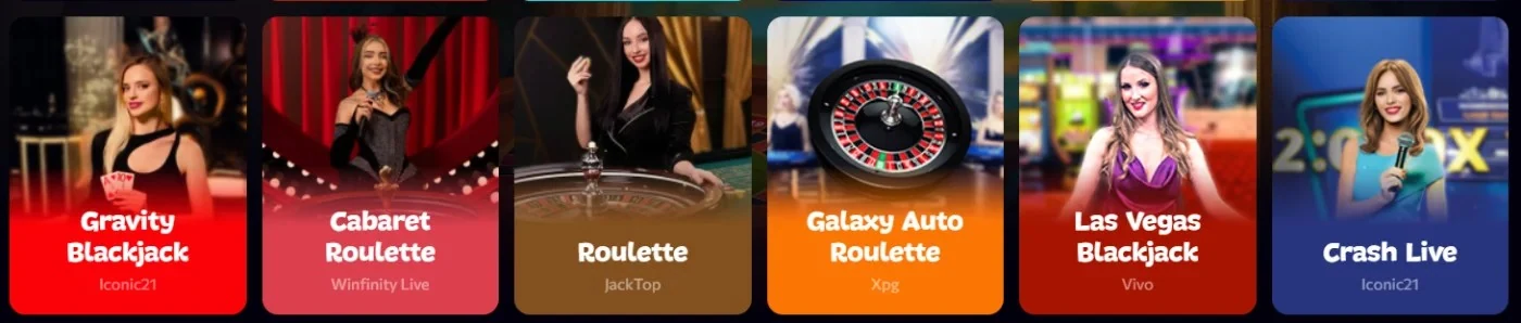 Mesas en vivo de Aphrodite: Gravity Blackjack, Cabaret Roulette y Crash Live