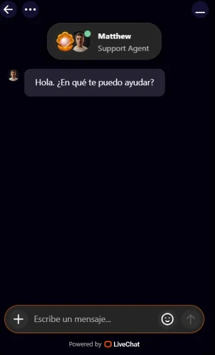 Chat de soporte de Aphrodite abierto 24 horas